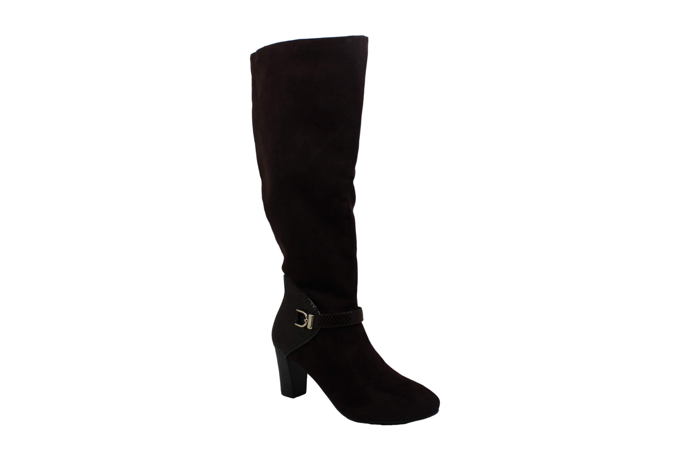 Karen Scott Women's Sharonn Snake Print Tall Knee-High Boots - Stylish Faux Leather Pointed Toe Booties for Fall & Winter Fashion, Office Wear & Night Out