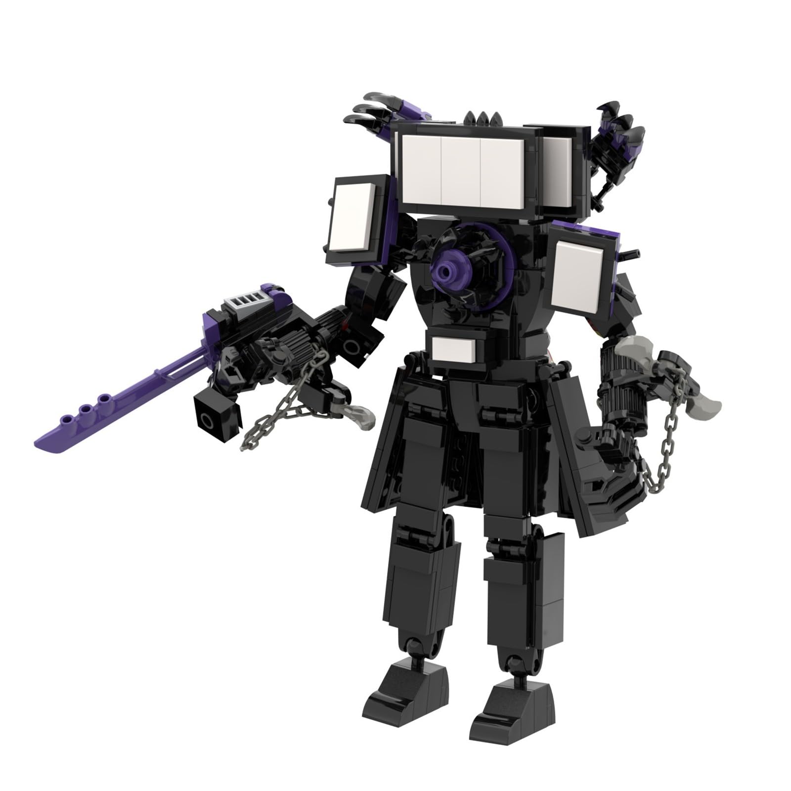 Skibid Toilet TV Man Action Figure Building Blocks Set - Titan TV Man, Toilet Titan & Knife Chain TV Man Multiverse Series - Creative Construction Toy for Kids & Collectors - Perfect for Role Play, Display & Gift Giving