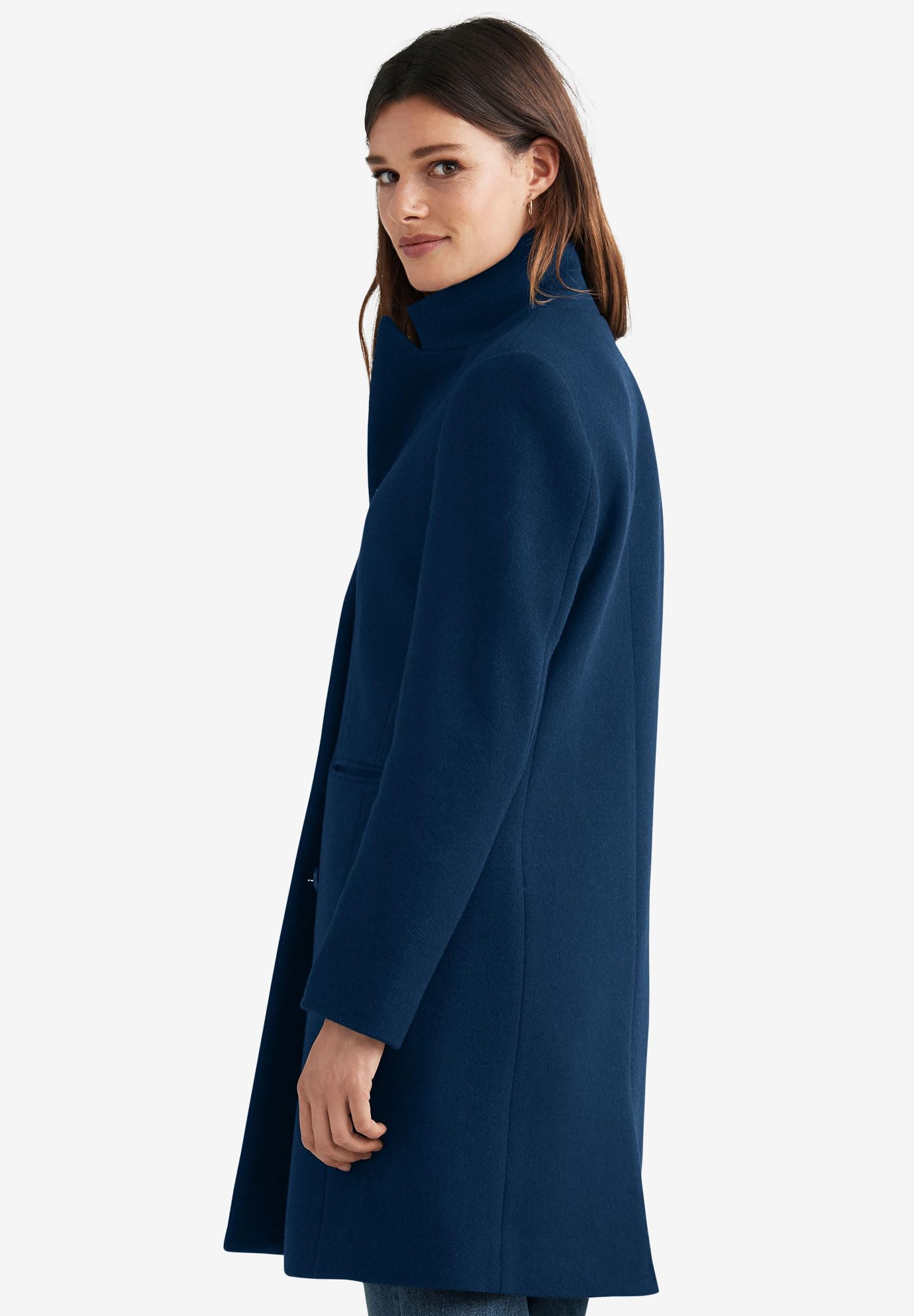 Ellos Women's Plus Size Classic Wool-Blend Coat - Warm Winter Trench Coat for Curvy Women | Perfect for Office, Travel & Formal Occasions
