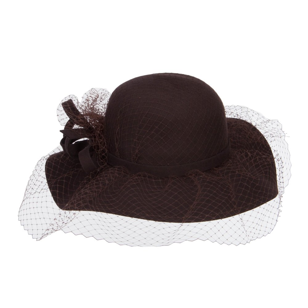 Wool Floppy Hat with Net - Stylish Sun Protection for Outdoor