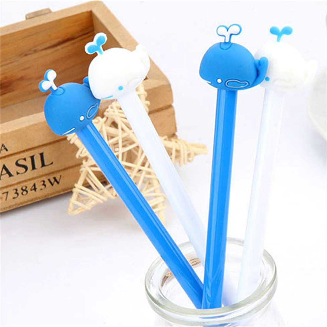 Colorful Kawaii Animal Fish Whale Gel Pens - 6PCS Cute Stationery for Office, School & Journaling - Smooth Writing Gel Ballpoint Pens for Note Taking, Doodling & Gift Giving