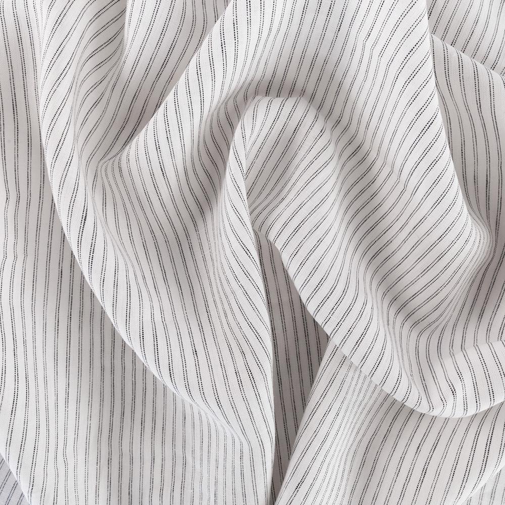 Verona Stripe Linen Fabric - Premium Jet Black Linen Material for Upholstery, Curtains & Home Decor | Perfect for DIY Sewing Projects & Luxury Interior Design