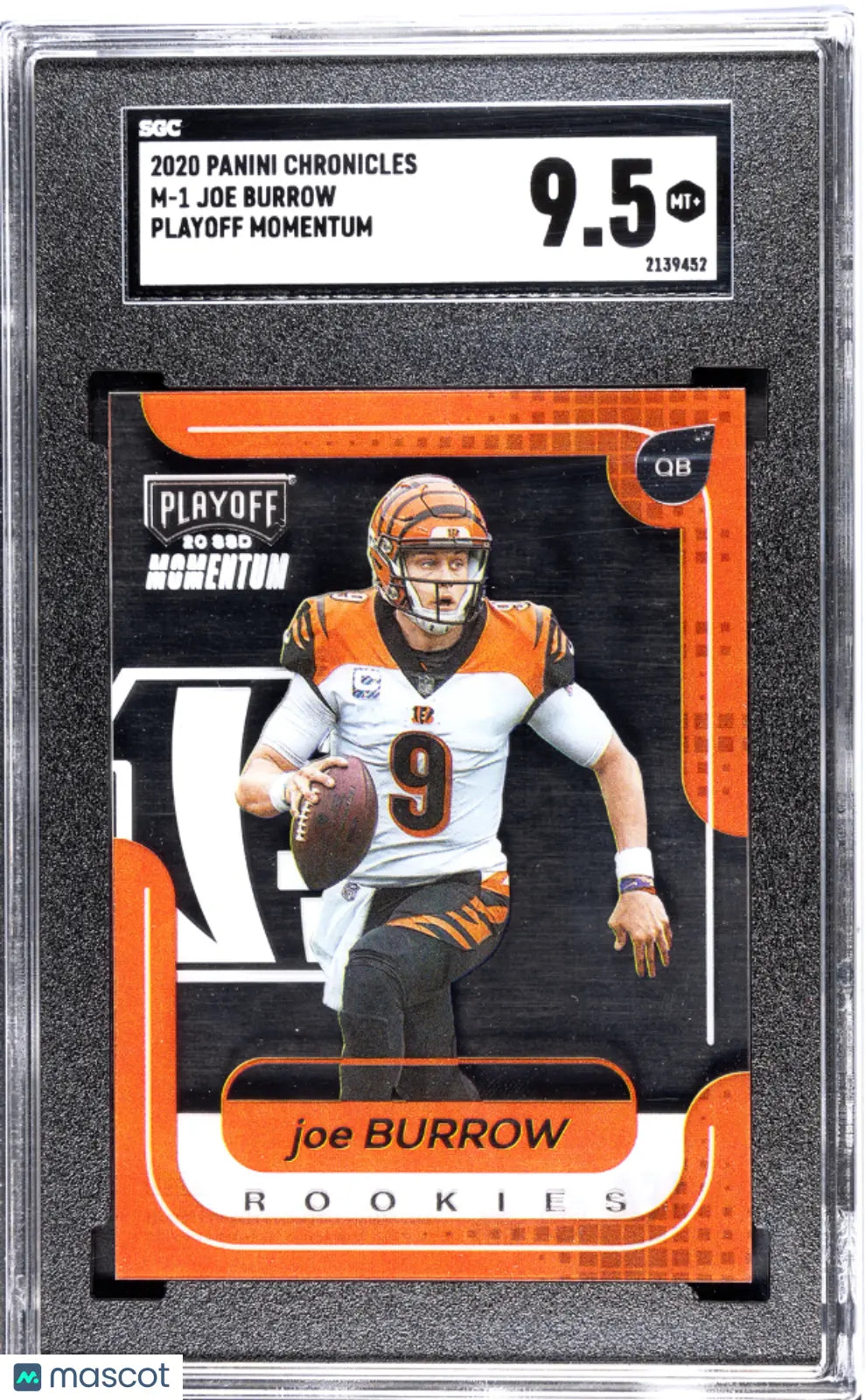 2020 Panini Chronicles Joe Burrow Rookie Card RC Playoff Momentum SGC 9.5 Mint - Rare Football Collectible for Fans & Investors - Perfect for Display, Trading, and Sports Memorabilia Collections