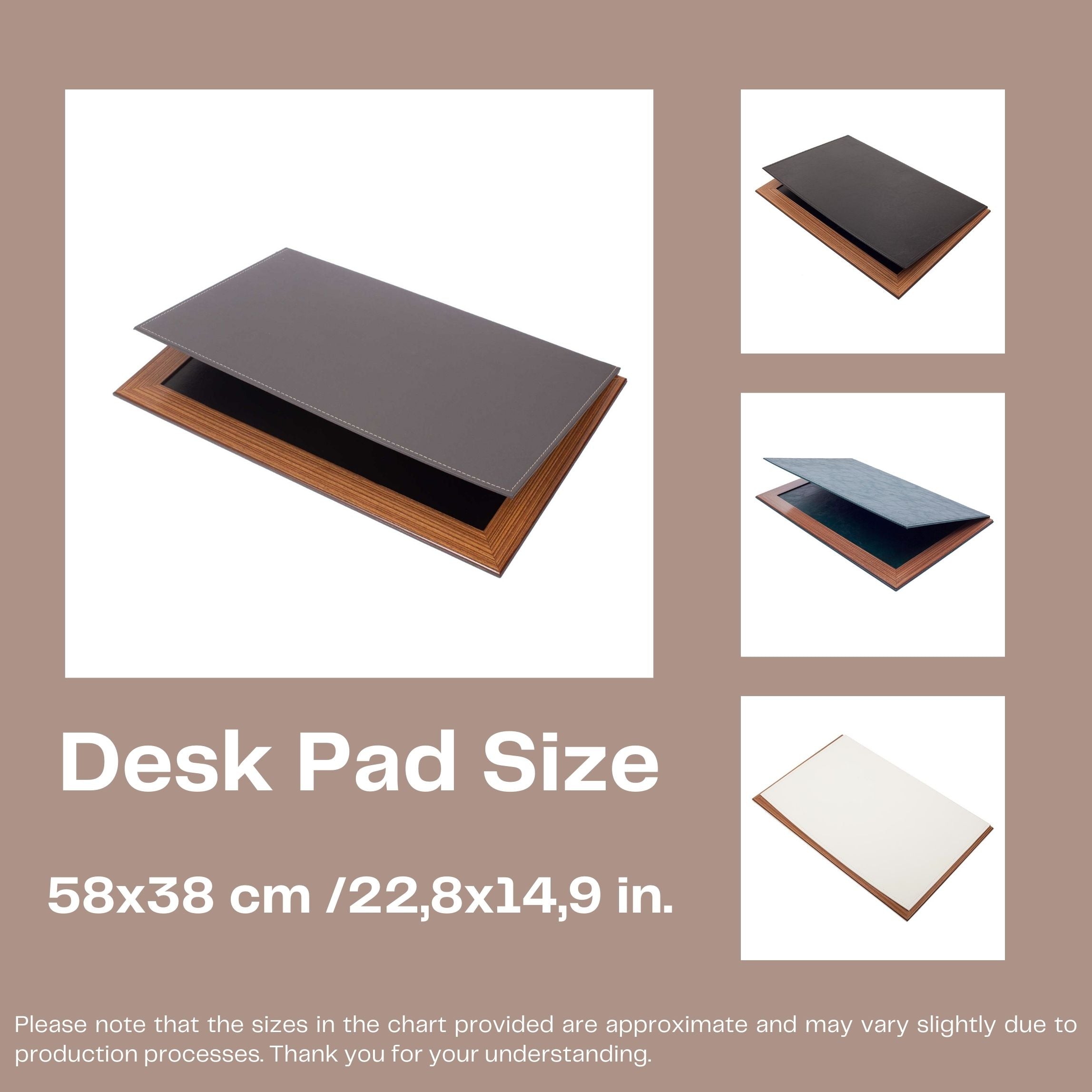 Premium MOOG Leather Desk Pad with Wood Base - Green Leather Office Desk Protector for Writing, Typing & Mouse Use - Perfect for Home & Office Workspace