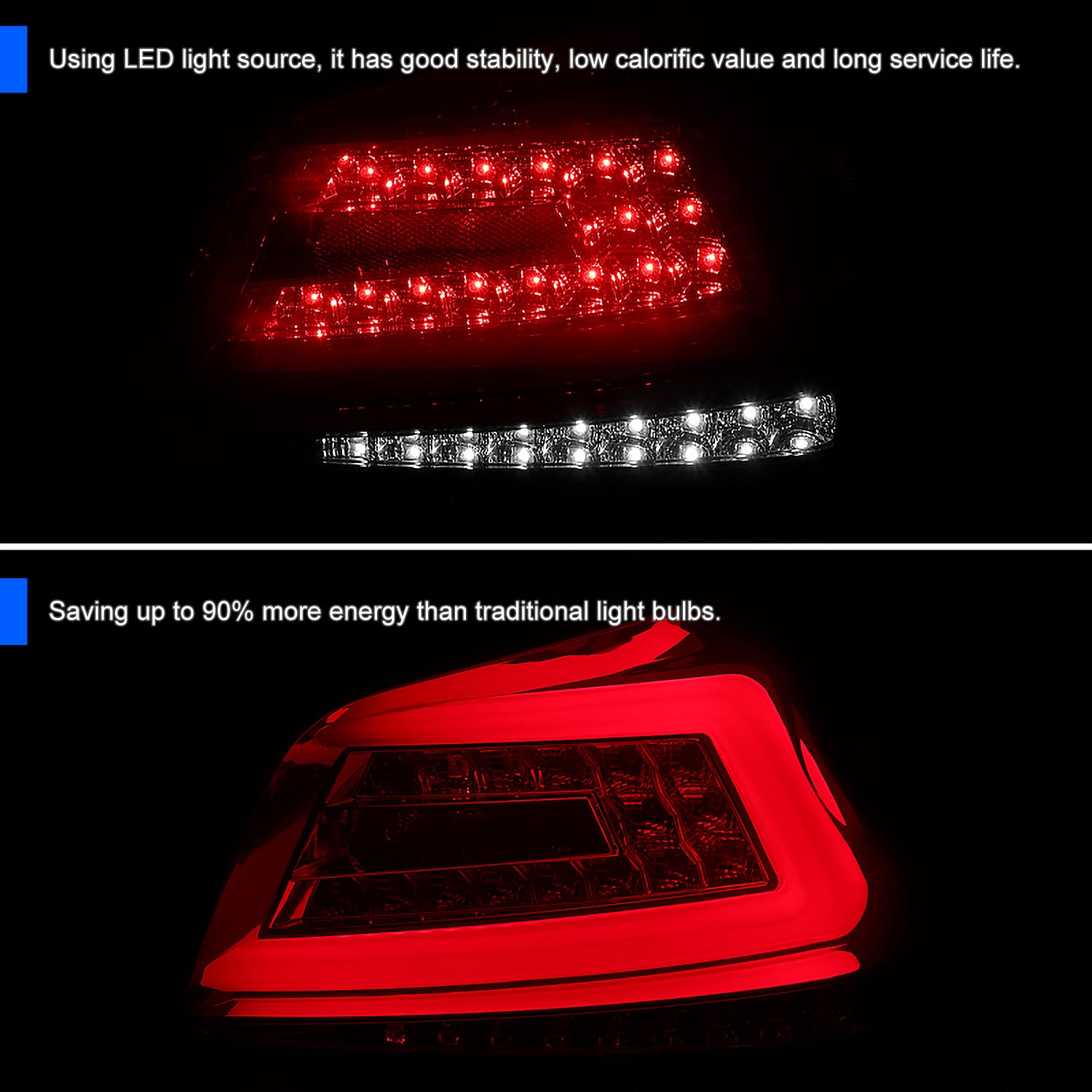 Spec-D Tuning LED Tail Lights with Sequential Turn Signals - Compatible with 2015-2021 Subaru WRX & WRX STI (Left & Right Pair) - Upgrade Your Car's Style & Visibility for Night Driving