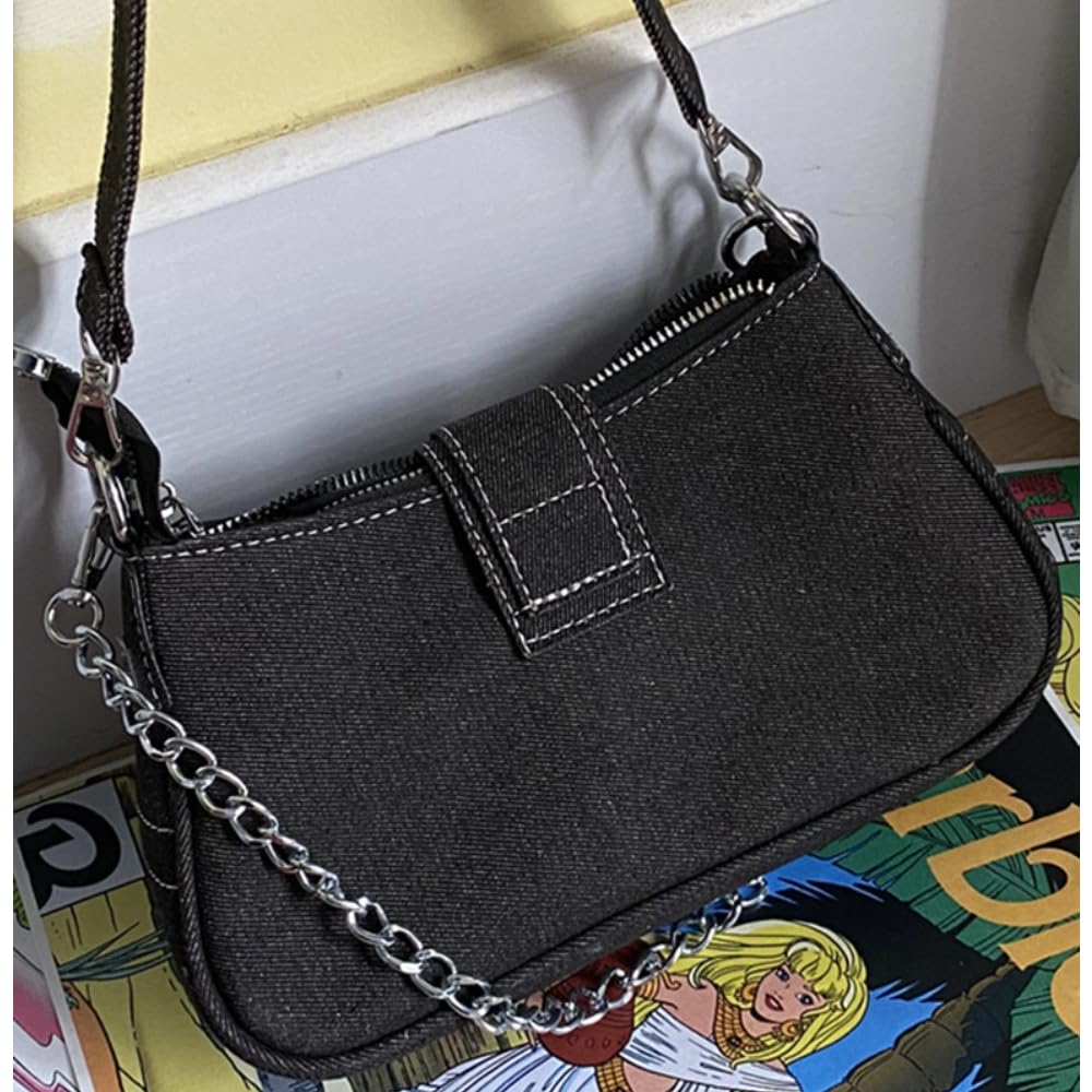 Trendy Grunge Hobo Bag for Women - Vintage Y2K Fairy Grunge Shoulder Bag & Crossbody Purse | Perfect for Concerts, Festivals & Boho Outfits