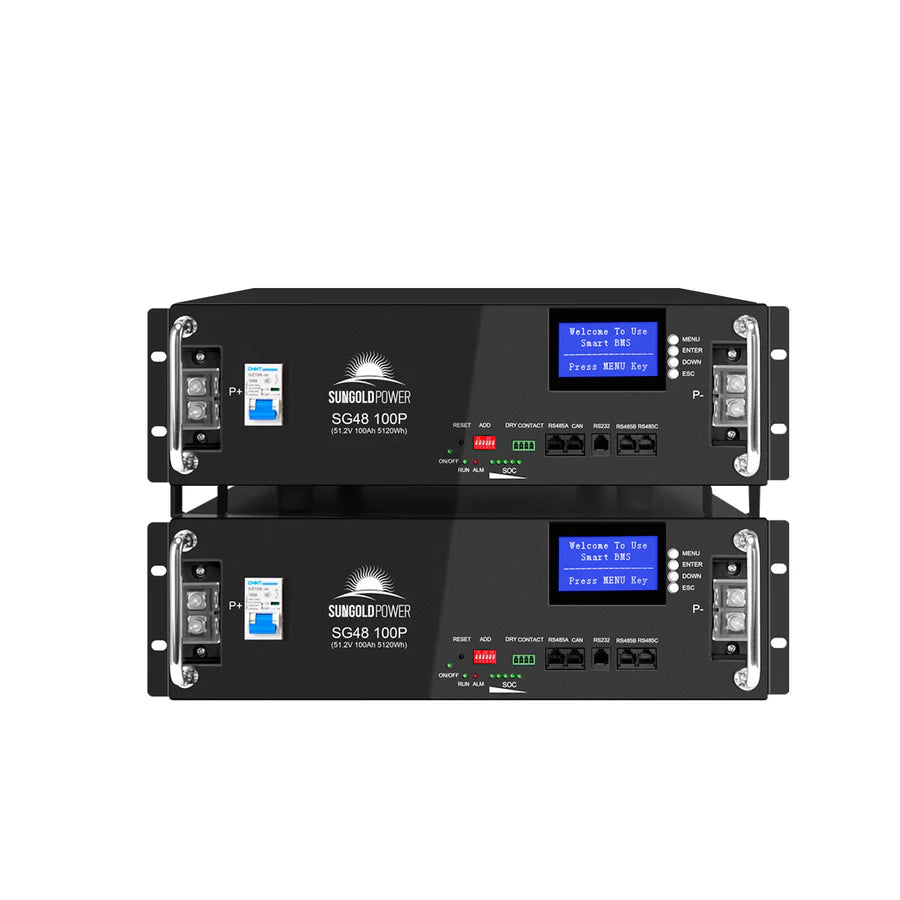 SunGoldPower 48V 100Ah LiFePO4 Lithium Battery for Server Rack - High Capacity Backup Power for Data Centers, Solar Systems & Off-Grid Applications
