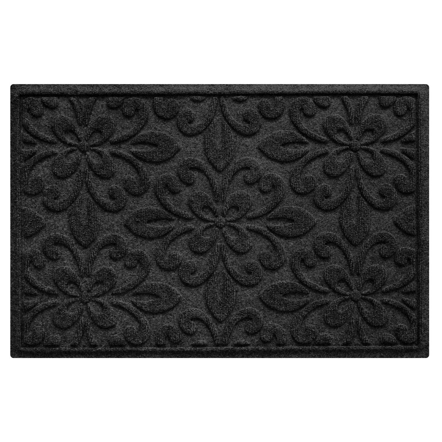 Durable 2' x 3' Bungalow Flooring Waterhog Door Mat - Skid Resistant Indoor/Outdoor Water-Trapping Mat | Made in USA | Phoenix Collection in Charcoal | Perfect for Entryways, Patios & High-Traffic Areas