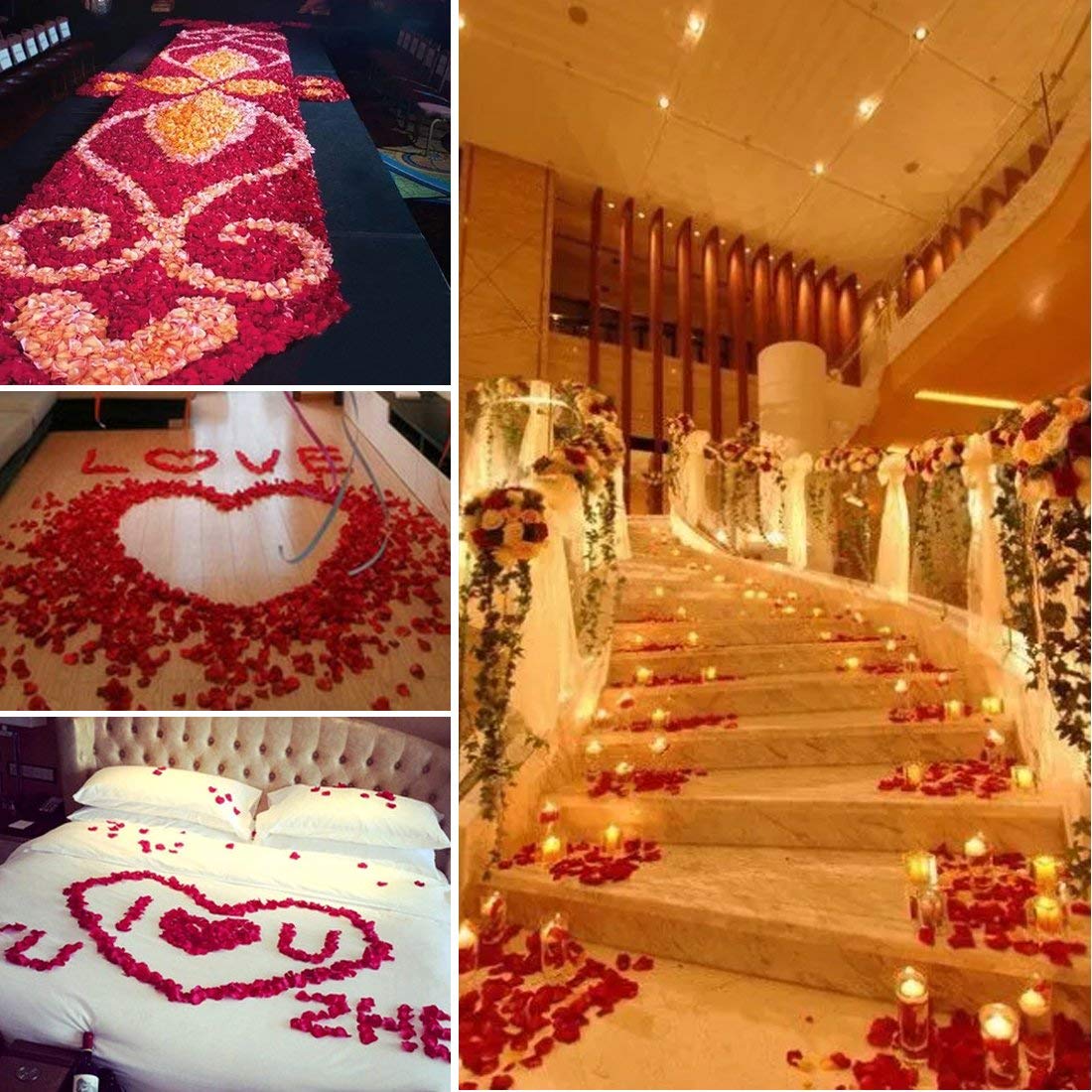 2200 Pcs Premium Silk Rose Petals - Orange Wedding Decorations, Anniversary Party Supplies, Romantic Scatter Flowers for Aisle, Table & Venue Decor