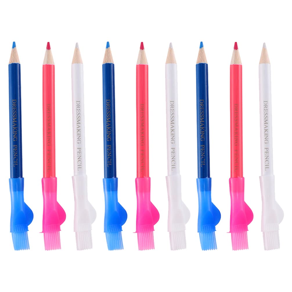 FAVOMOTO 9-Piece Fabric Markers & Chalk Pencils Set - Water Soluble Tailor's Chalk for Sewing, Dressmaking, DIY Crafts | Perfect for Quilting, Pattern Marking & Fabric Design Projects