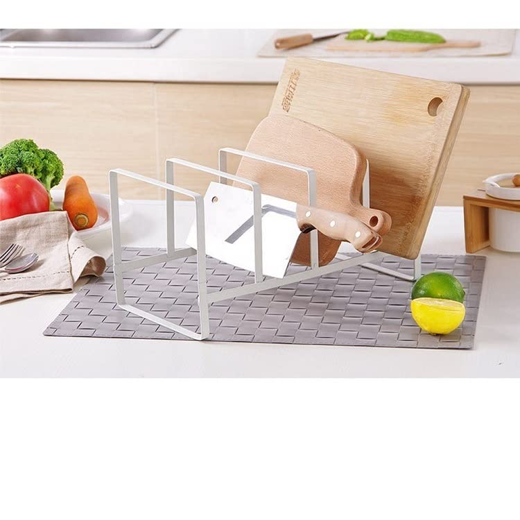 MosQuick® Metal Dish Drying Rack - Plate, Bowl & Chopping Board Holder for Kitchen Cabinet, Counter & Cupboard - Space Saving Kitchen Organizer (White/Black) - Perfect for Drying Dishes, Storing Cookware & Organizing Kitchen Countertops