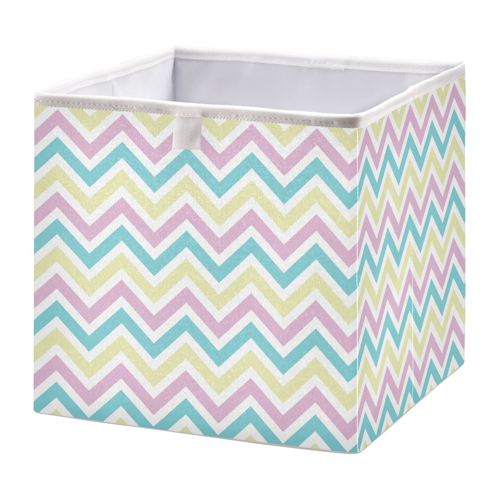 Kigai Multi-Color Rectangular Storage Bins - 16x11x7 Inch Large Foldable Fabric Baskets for Organizing Toys, Books, Shelves & Closets | Home Decor Storage Solution for Bedroom, Nursery & Living Room