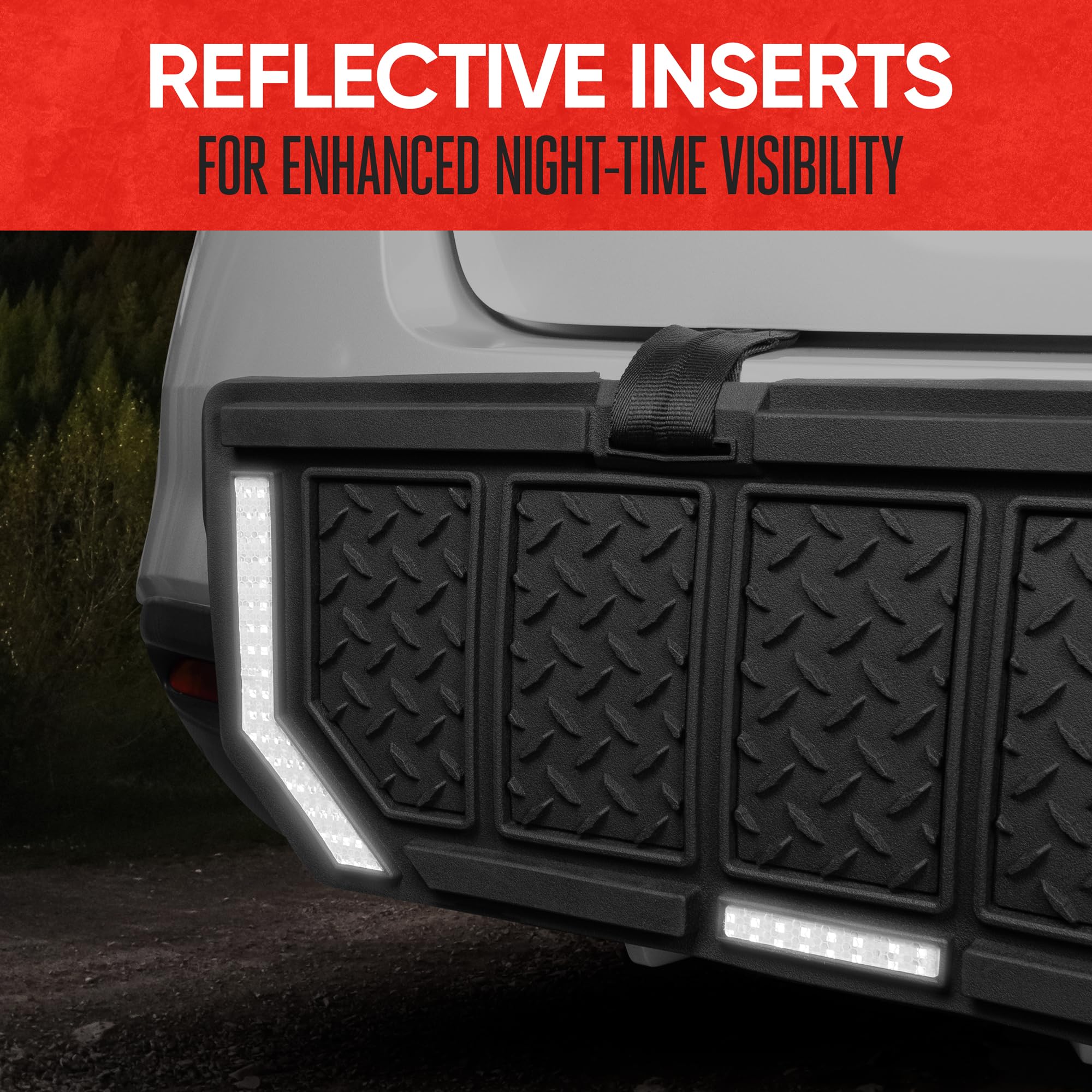Motor Trend Heavy-Duty Car Bumper Guard - Rear Bumper Protector for Parked Vehicles with High-Intensity Reflector (Fits Cars & Small SUVs) | Easy Installation & Enhanced Night Visibility for Parking Safety