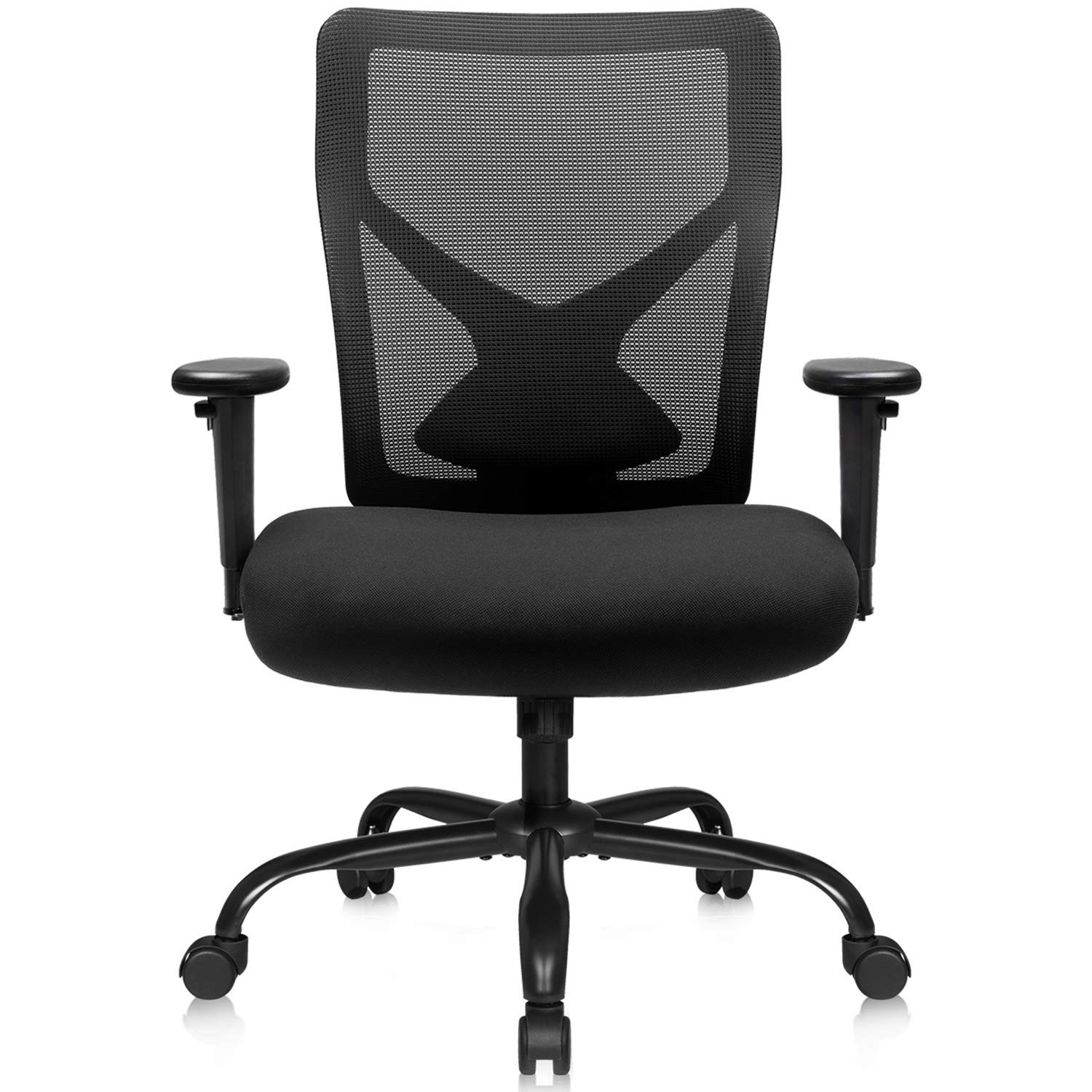 Furmax Big and Tall Ergonomic Office Chair - High Back Mesh Computer Chair with Adjustable Lumbar Support & Armrests, Swivel Task Chair for Home & Office Workspace (Black)