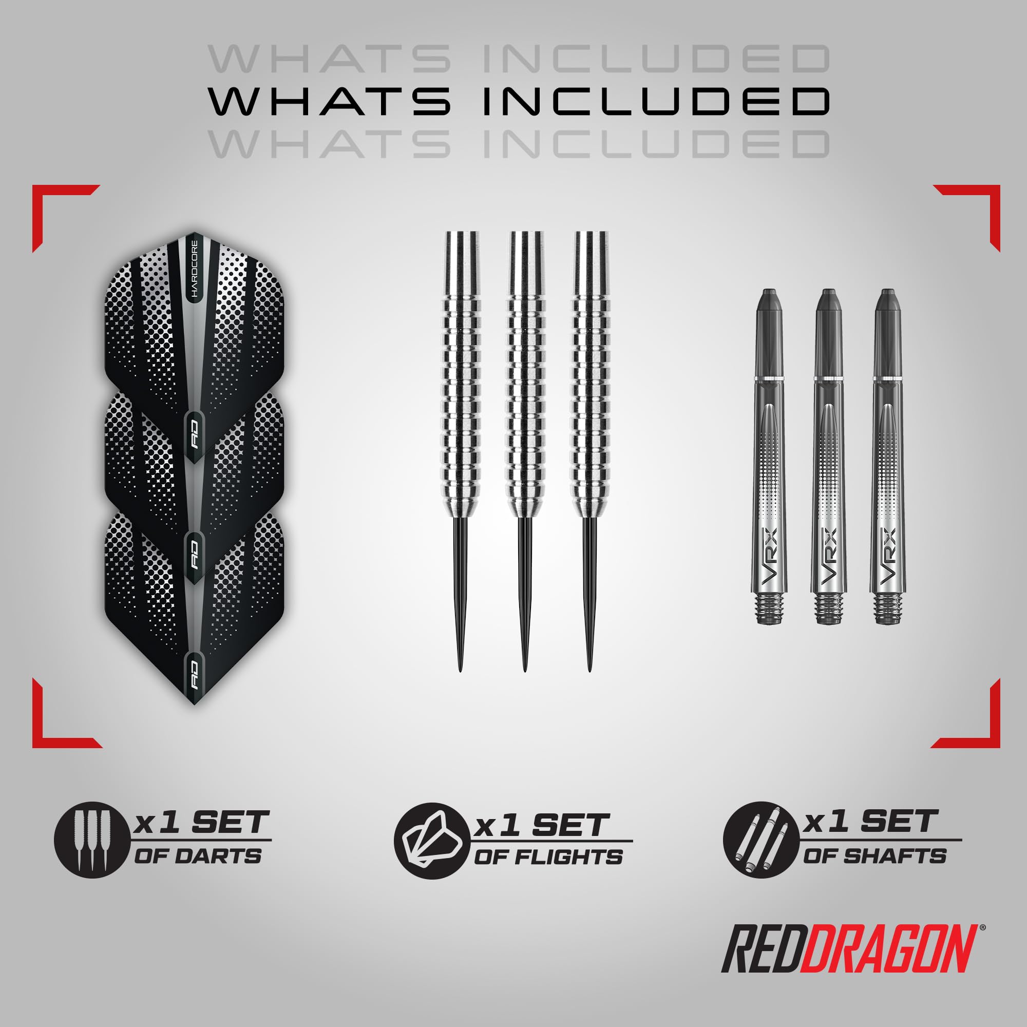 Premium Tungsten Steel Darts Set with Flights & Shafts - Professional Dart Accessories Kit Includes Wallet & Red Dragon Checkout Card - Perfect for Bars, Home Game Rooms & Competitive Tournaments