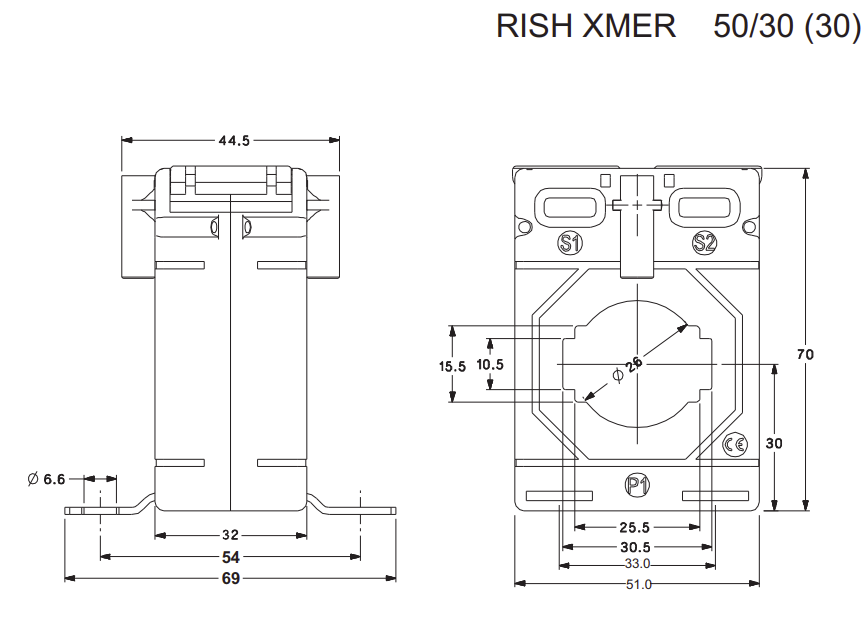 400/5A Class 0.5 Current Transformer - 5VA, 50/30 (30) Ratio - High Accuracy CT for Energy Monitoring & Electrical Metering in Industrial & Commercial Applications