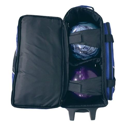 Brunswick Edge Double Roller Bowling Bag - White & Black for Men & Women - Perfect for League Play, Tournaments & Travel