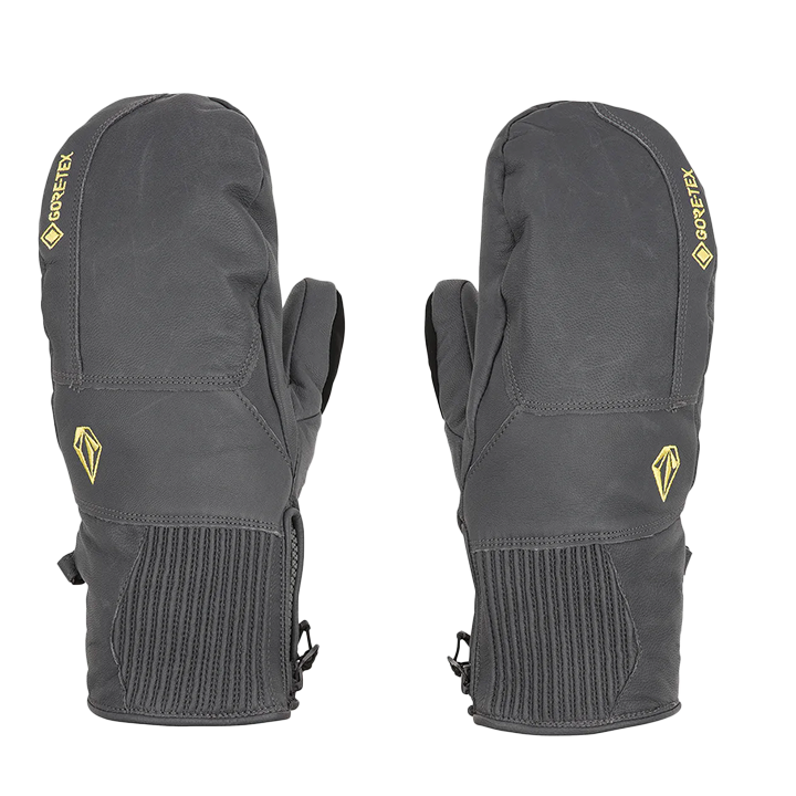 Volcom Service Gore-Tex Mittens for Men & Women - Waterproof & Windproof Winter Gloves, Dark Grey - Ideal for Skiing, Snowboarding & Cold Weather Outdoor Activities