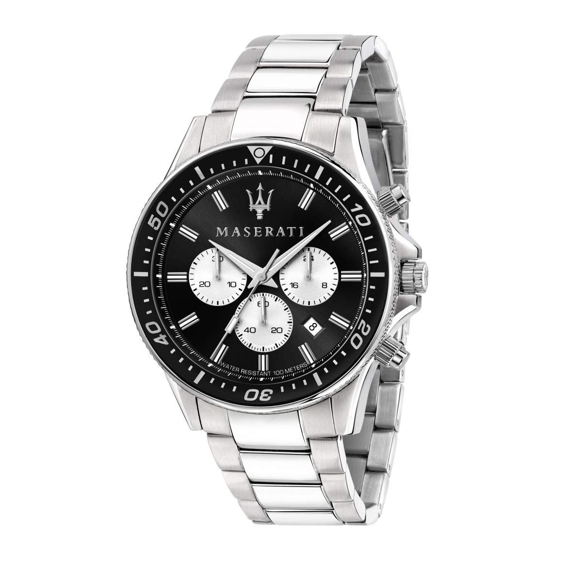 Maserati SFIDA 44mm Men's Luxury Sports Watch - Waterproof Chronograph for Business, Casual & Outdoor Activities