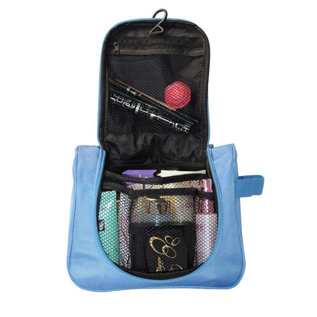 Marji & Anuvrutti Travel Toiletry Bag Organizer - Waterproof Cosmetic Makeup Bag for Women & Men - Perfect for Airplane, Gym, Camping (Baby Pink)