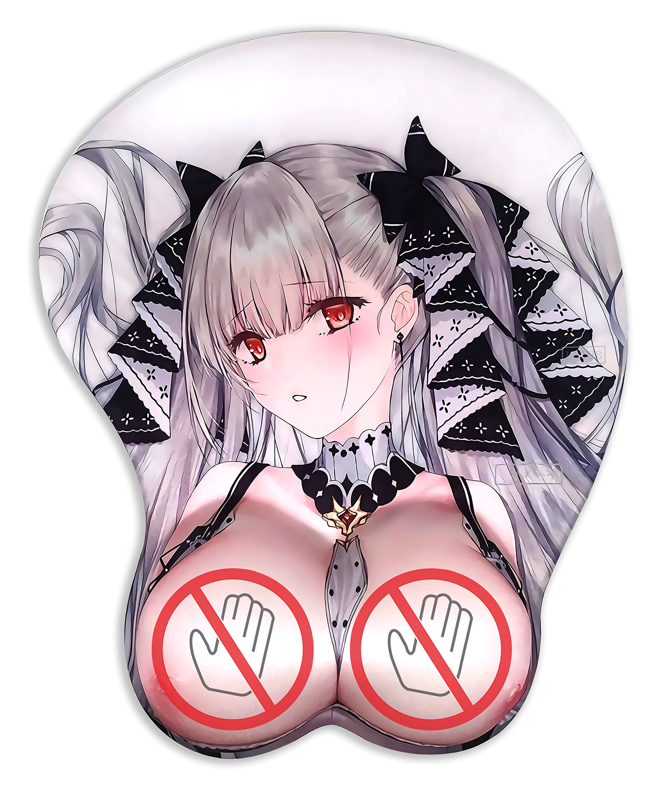 OMYOPPAI Anime 3D Mouse Pad - Azur Lane Series Non-Slip Gaming Mousepad with 4cm Silicone Gel Wrist Support (Pink) - Perfect for PC Gaming, Office Work & Anime Fans