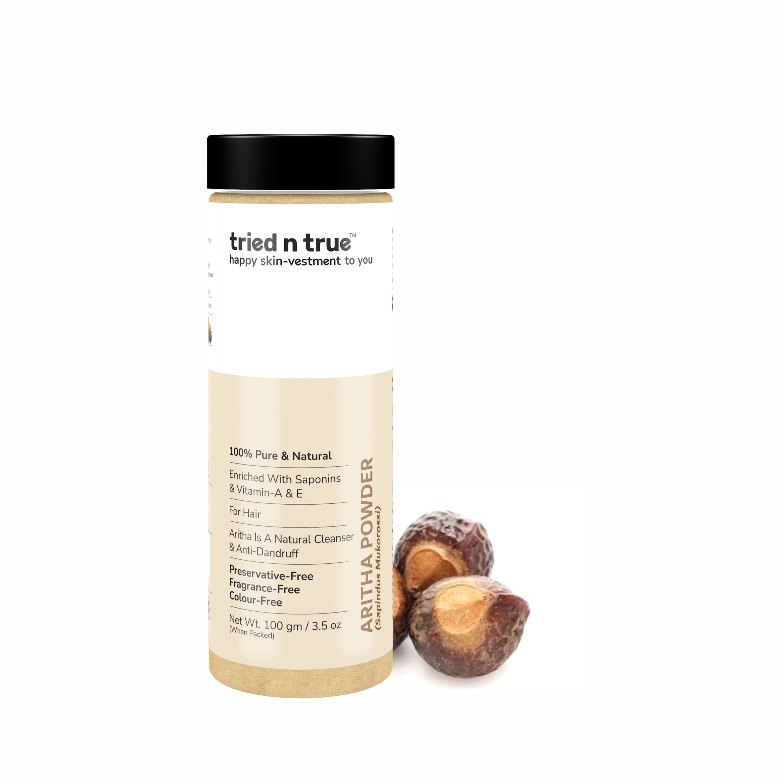 Pure Natural Aritha Powder (Reetha Powder) for Hair Cleansing & Shine - 100g | Organic Soapnut Hair Pack for Men & Women | Perfect for DIY Shampoo, Scalp Treatment & Natural Hair Care
