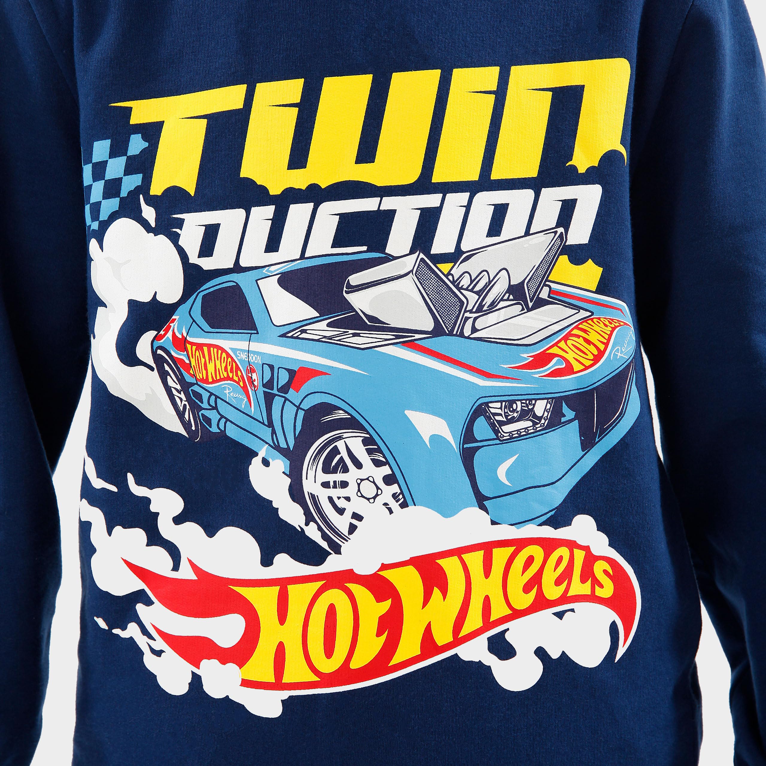 Hot Wheels Boys Hoodie - 100% Cotton Race Car Hoodie for Kids Play & School