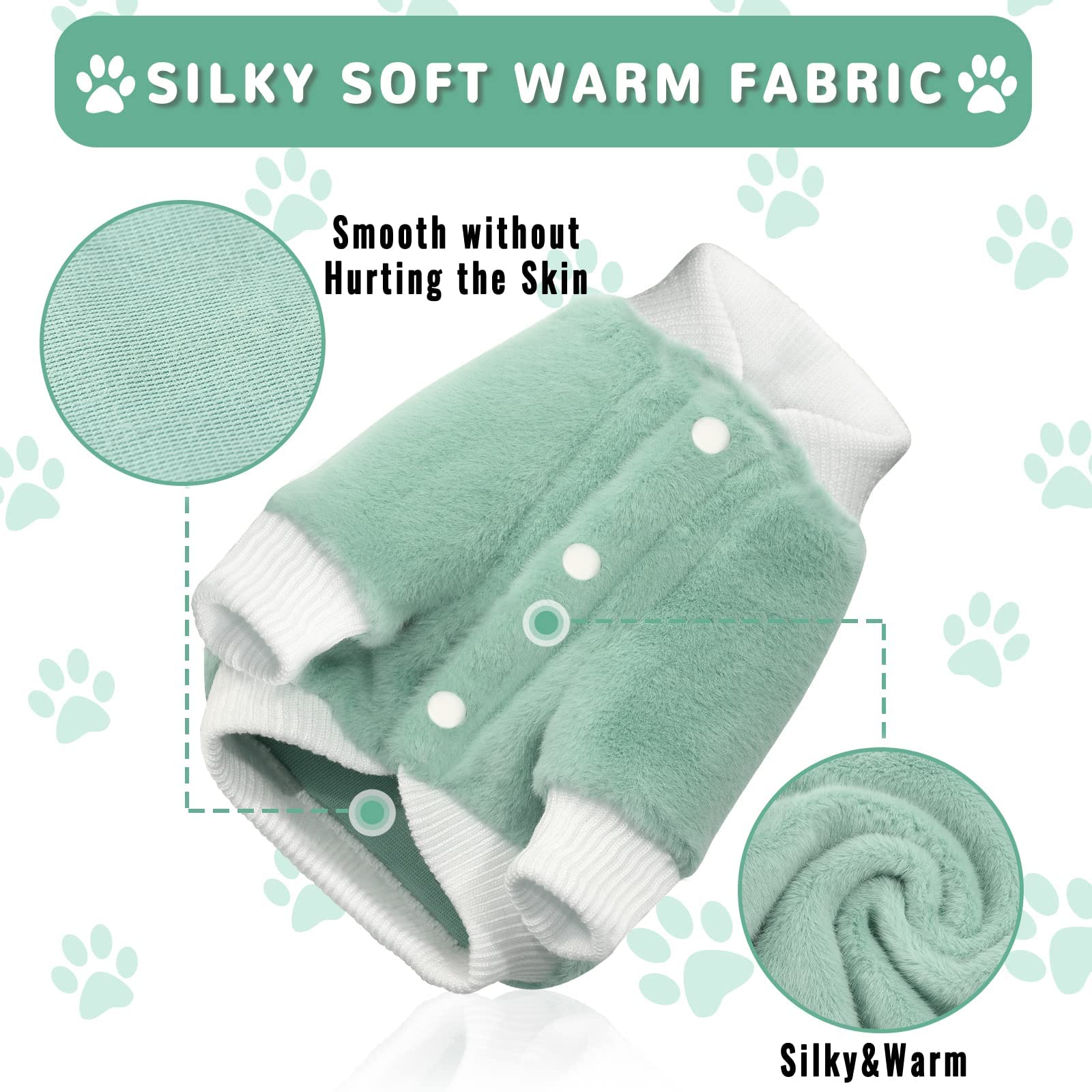 Demigreat Winter Warm Plush Small Dog Sweater Coat with Buttons - Soft Puppy Clothes for Cold Weather - Cozy Outfit for Small Dogs & Cats (Boys & Girls) - Perfect for Outdoor Walks, Indoor Lounging & Holiday Photos
