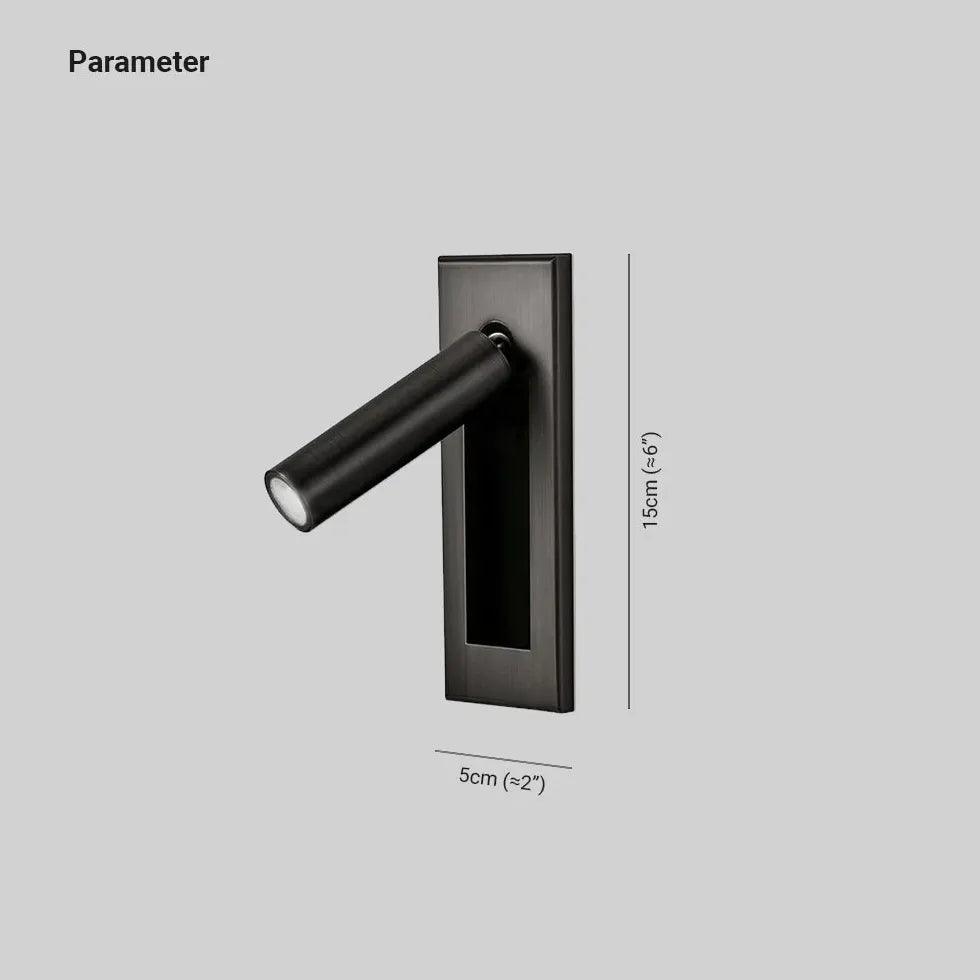 Rectangular Warm White Black Spotlight for Bedroom - Dimmable LED Wall Light for Living Room, Hallway & Home Decor