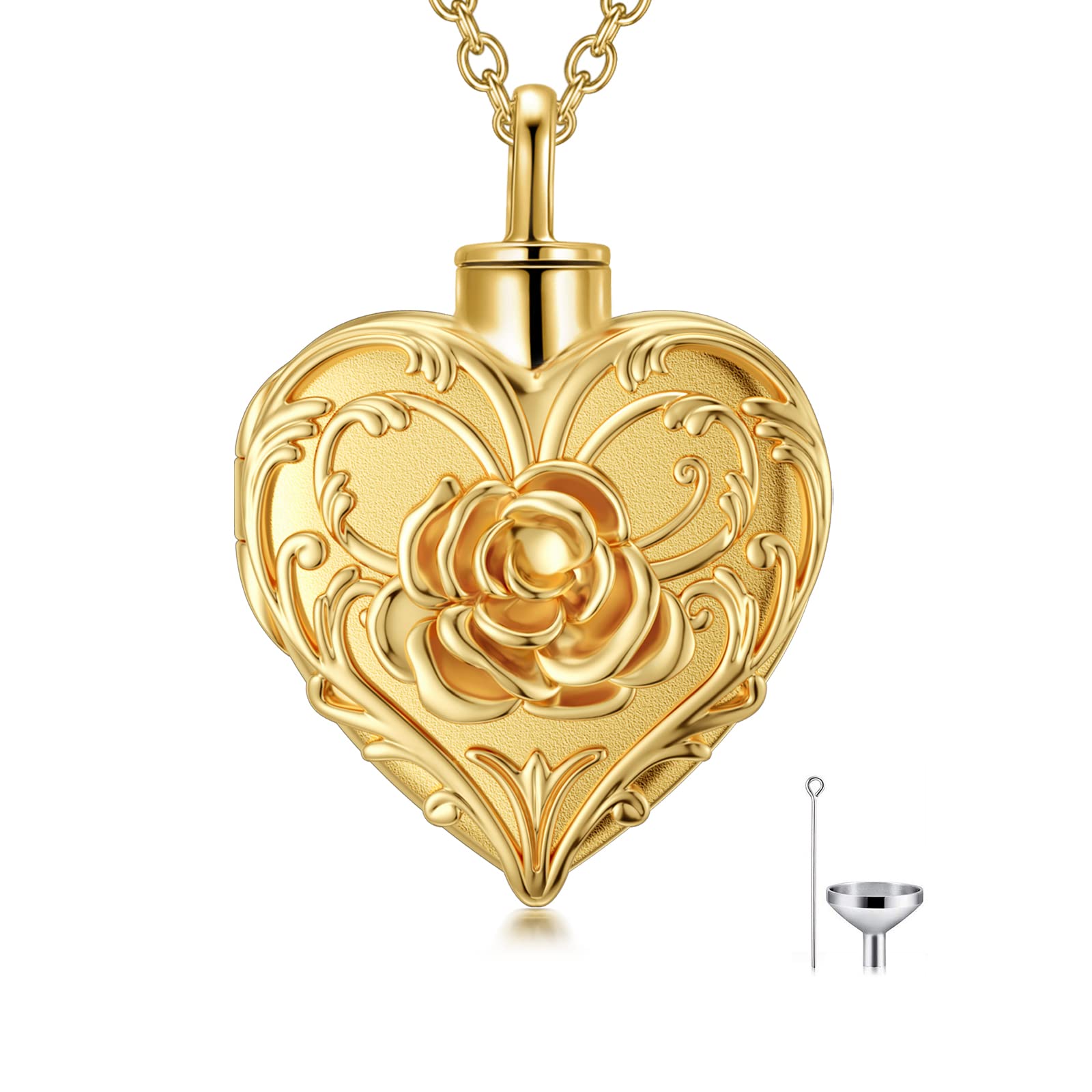 SOULMEET Cremation Jewelry for Ashes - 14K White Gold/Rose Gold/Yellow Gold Tree of Life, Butterfly & Heart Locket Necklace for Human, Dog or Cat Memorial Keepsake | Perfect for Funeral, Anniversary & Remembrance Gifts