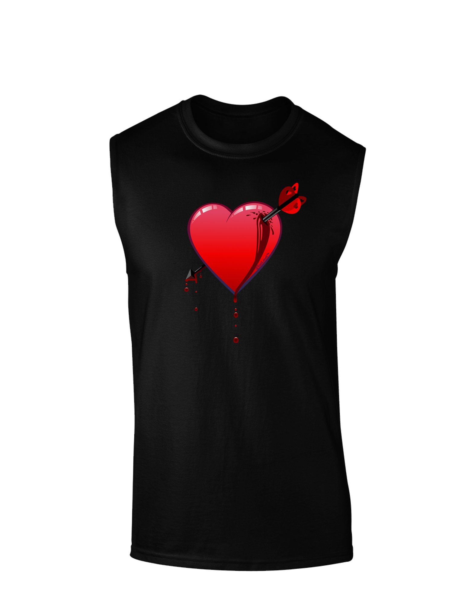 TOOLOUD Shot Through The Heart Bleeding Dark Muscle Shirt for Men | Gothic Graphic Tee | Rock Band T-Shirt | Perfect for Concerts, Halloween & Alternative Fashion