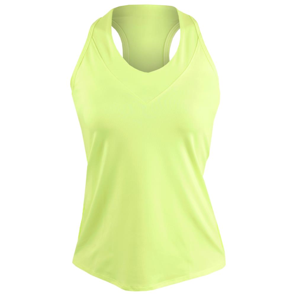 Lucky in Love Women's Essentials V Neck Tank Top - Lemon Frost - Casual Summer Wear & Layering Staple