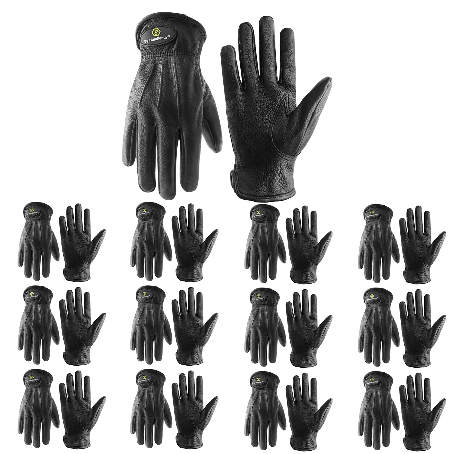Premium Deerskin Leather Work Gloves for Men & Women - Heavy Duty Utility Gloves for Welding, Construction, Yardwork & Gardening - Durable Rigger & Driver Safety Gloves for Outdoor Work & DIY Projects