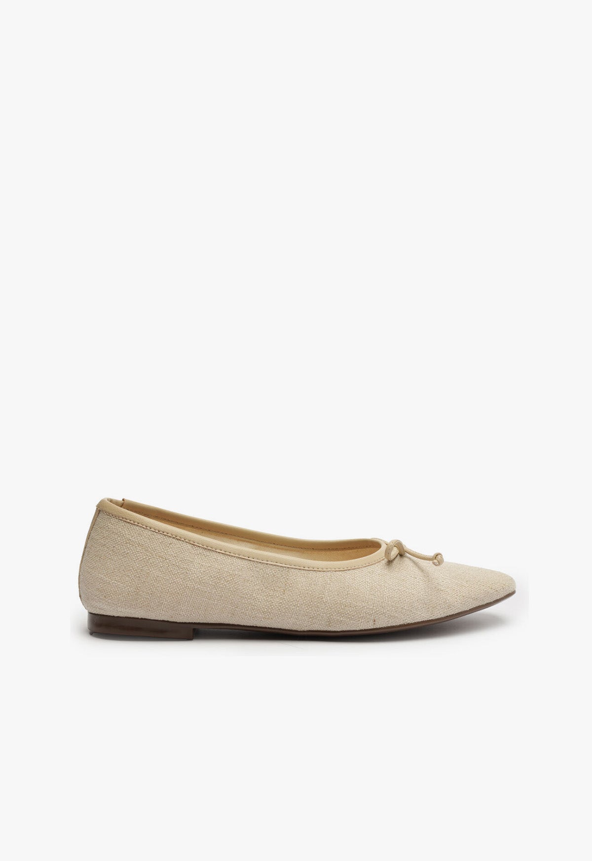 Arissa Women's Beige Linen Ballet Flats - Comfortable Slip-On Shoes for Casual Wear, Office & Travel