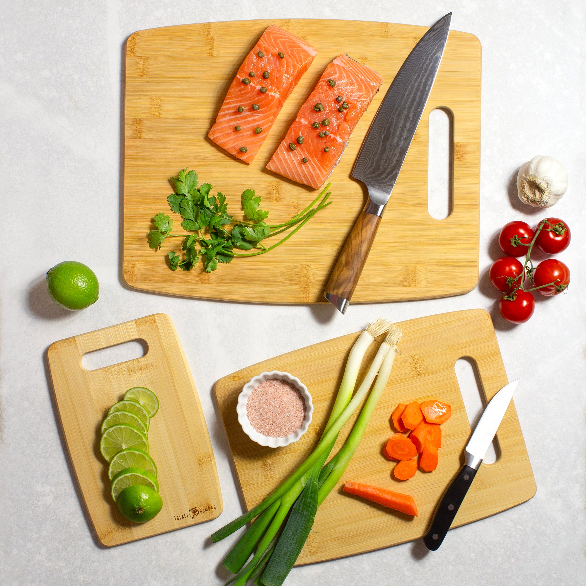 Premium 3-Piece Bamboo Cutting Board Set - Non-Slip, Juice Groove, Dishwasher Safe - Perfect for Meal Prep, Chopping Vegetables & Serving Charcuterie
