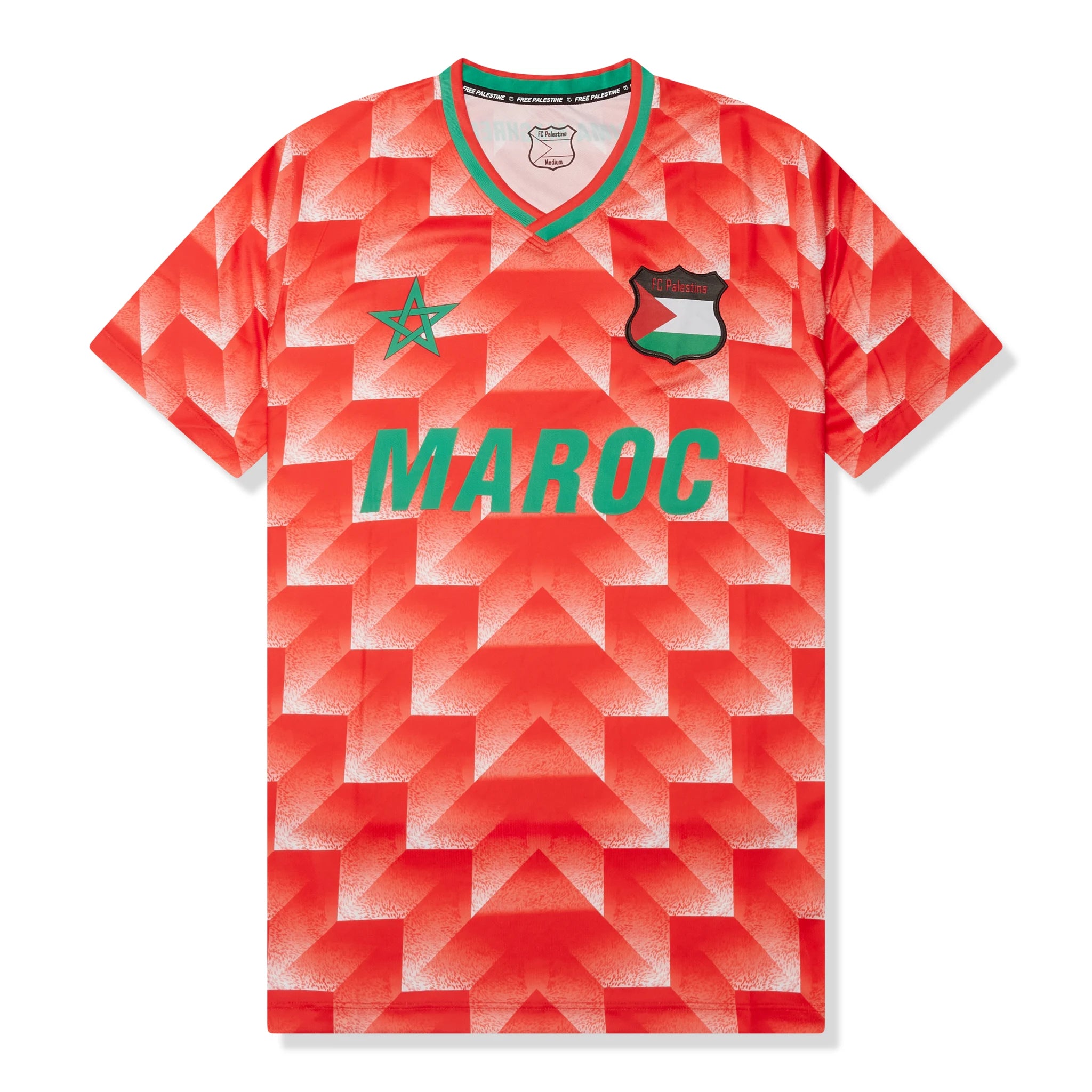 FC Palestine x Morocco Retro Red Football T-Shirt - Vintage Soccer Jersey for Fans - Perfect for Match Days & Casual Wear