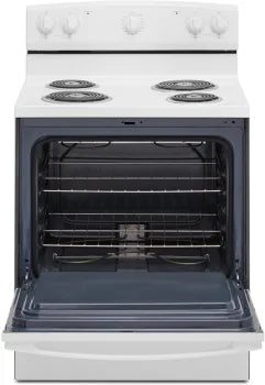 Amana ACR4203MNW 30-Inch Electric Range with Easy-Clean Glass Door - Perfect for Modern Kitchens, Baking & Family Cooking