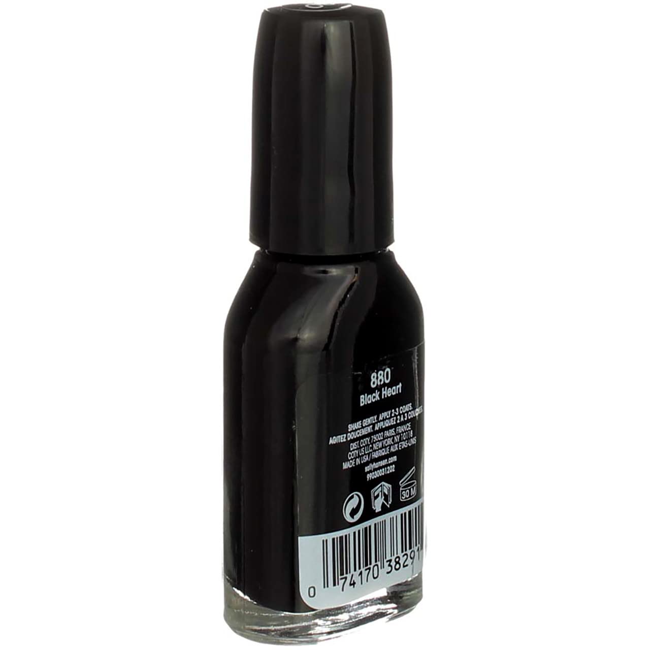 Sally Hansen Hard as Nails Strengthening Nail Polish - Black Heart (0.45 oz, Pack of 5) | Long-Lasting Chip-Resistant Formula for Stronger Nails | Perfect for Daily Wear, Special Occasions & Professional Manicures