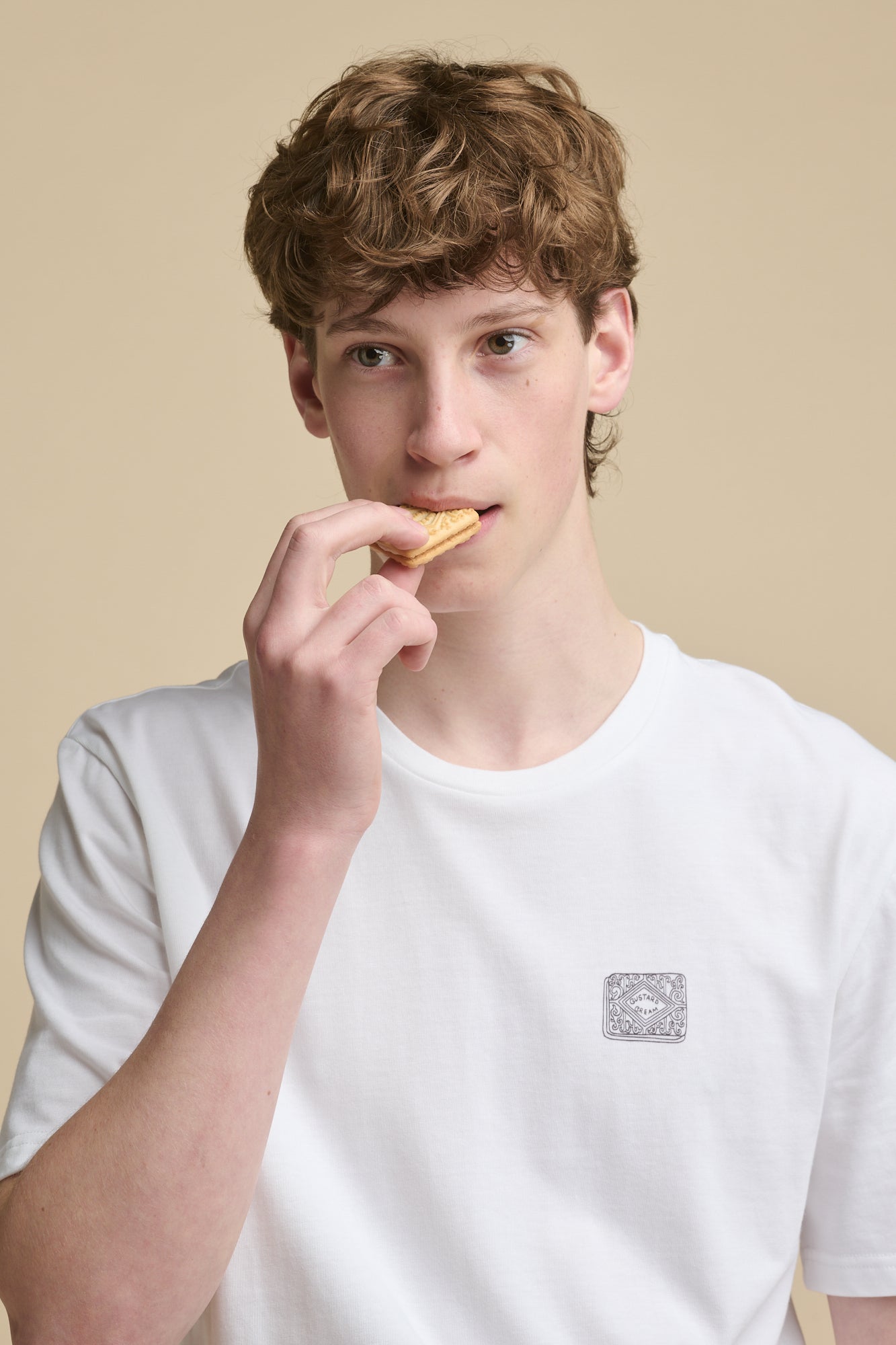 Men's Short Sleeve Graphic T-Shirt | Custard Cream Design | Casual Summer Tee for Streetwear & Everyday Outfits
