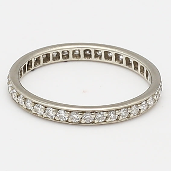 0.74 Carat Round Brilliant H VS2 Diamond 18K White Gold Eternity Band Ring - Perfect for Weddings, Anniversaries & Special Occasions