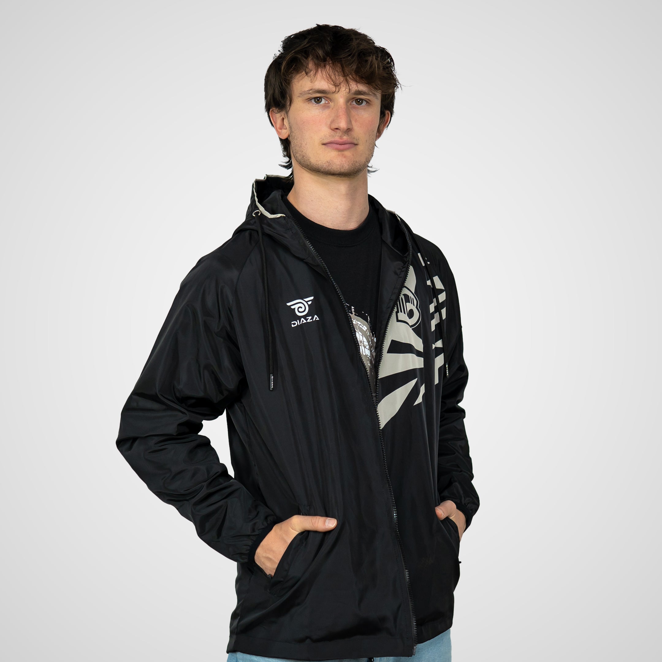 Brooklyn FC Black Windbreaker Jacket - Lightweight Waterproof Running Jacket for Men & Women - Perfect for Outdoor Sports, Jogging, and Hiking