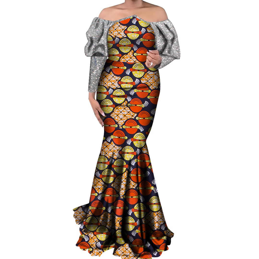**Elegant African Dashiki Dresses for Women - Plus Size Traditional Party Clothing 24FS1326 XXXL - Perfect for Weddings, Festivals & Cultural Events**