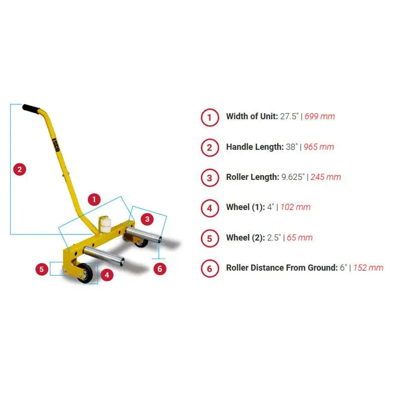 ESCO 70134 Heavy Duty Adjustable Wheel Dolly - 2000 lb Capacity, Universal Car & Truck Wheel Moving Dolly for Garage, Auto Shop & Vehicle Maintenance