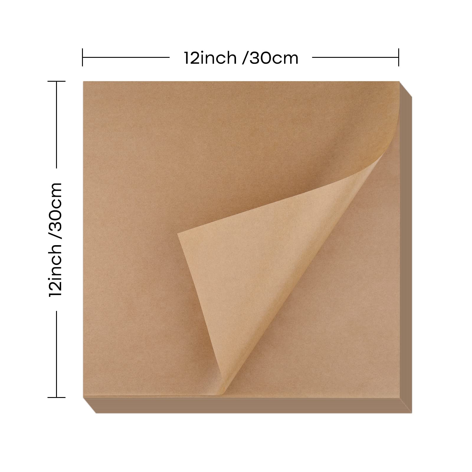 Premium 100Pcs Brown Butcher Paper Sheets - 12x12 Inch Unwaxed Disposable Meat Wrapping Paper for BBQ Smoking, Sublimation Heat Press, Food Packaging & Crafts - Ideal for Restaurants, Catering & Home Cooking