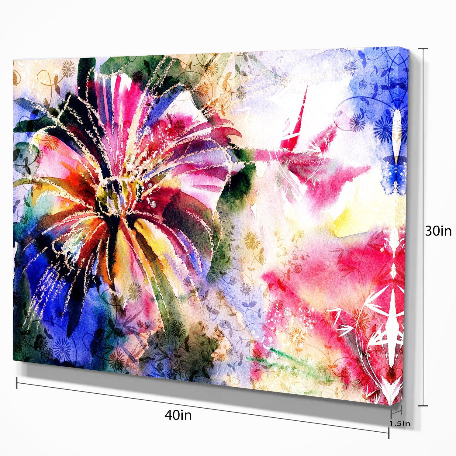 Floral Art Canvas Print - Beautiful Flowers in a Collage - Perfect for Home Decor, Living Room, Bedroom & Office Wall Art