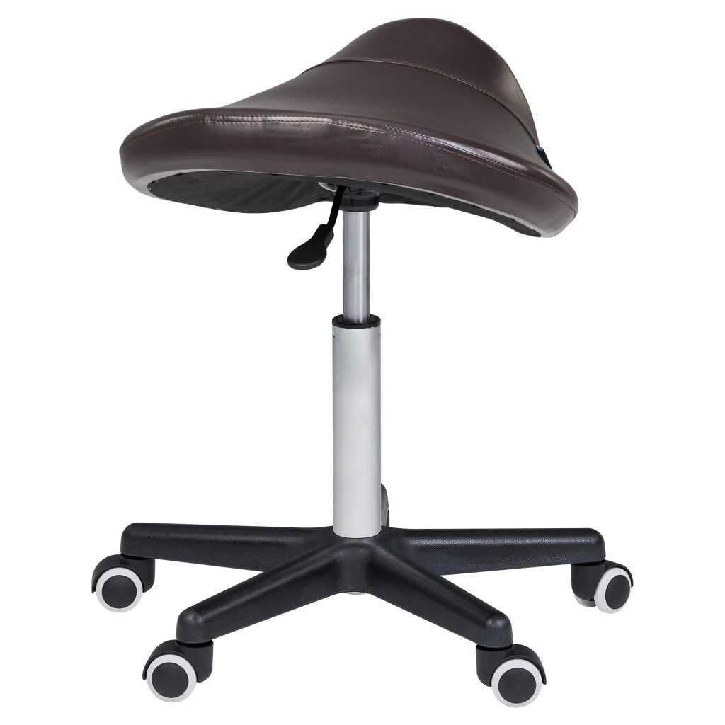 Master Massage® Professional Ergonomic Swivel Saddle Stool - Adjustable Hydraulic Posture Chair for Therapists & Office Workers (Rich Coffee Brown) - Perfect for Massage Clinics, Chiropractic Offices & Home Workstations