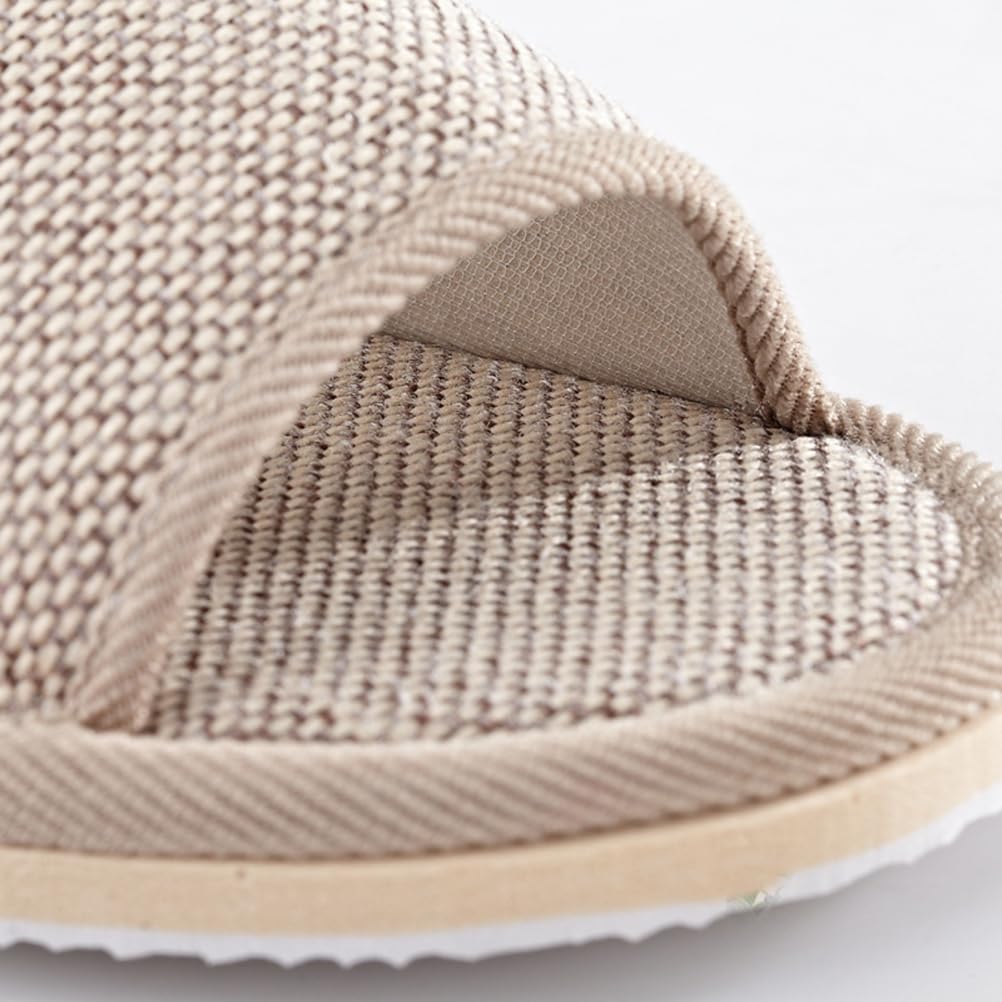 Ciieeo Cotton Linen Slippers for Men & Women - 2 Pairs Breathable Open Toe House Shoes (26cm) - Soft Home & Hotel Slippers for Indoor Comfort, Spa Relaxation and Guest Use
