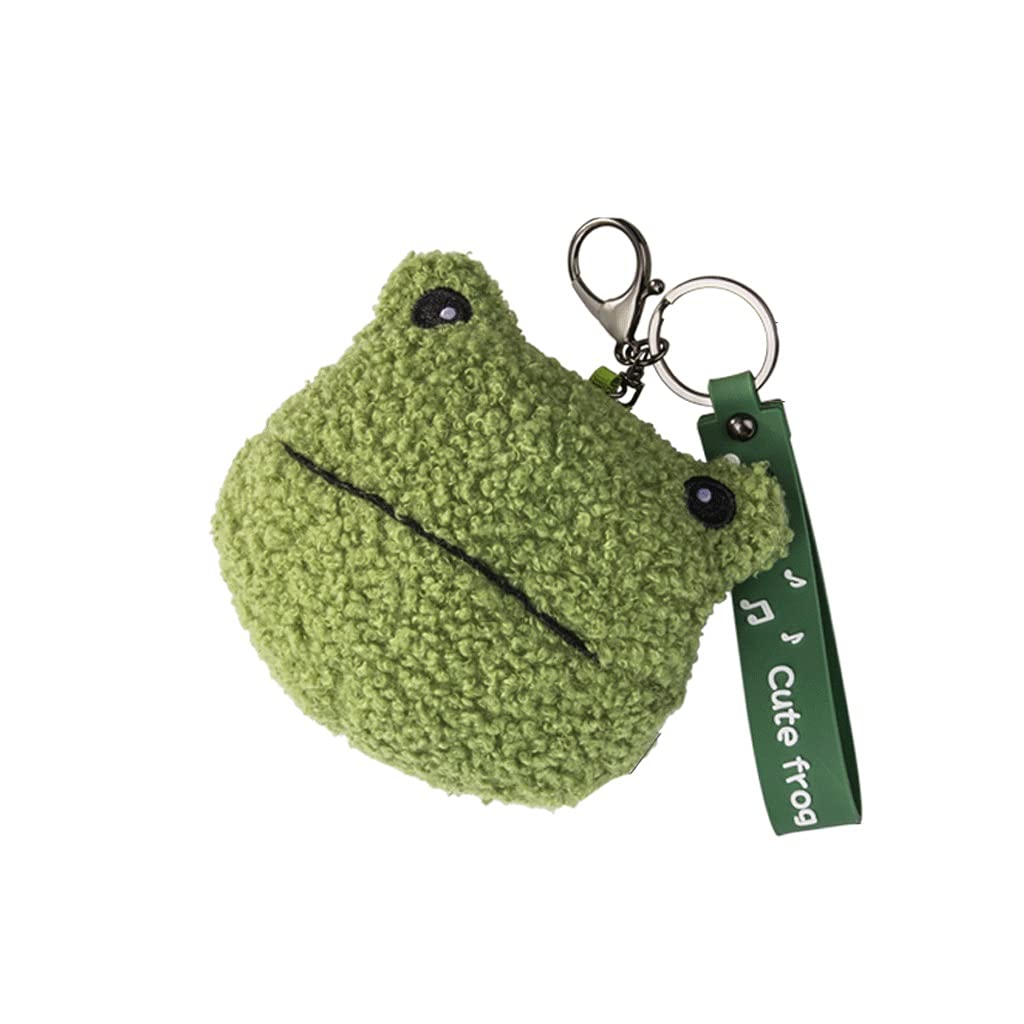 Plush Frog Keychain Wallet - Mini Coin Purse for Cards, Lipstick & Earphones - Cute Storage Bag & Bag Pendant for Women (10-Piece Set, Green) - Perfect for Key Organization, Gift Giving & Daily Essentials
