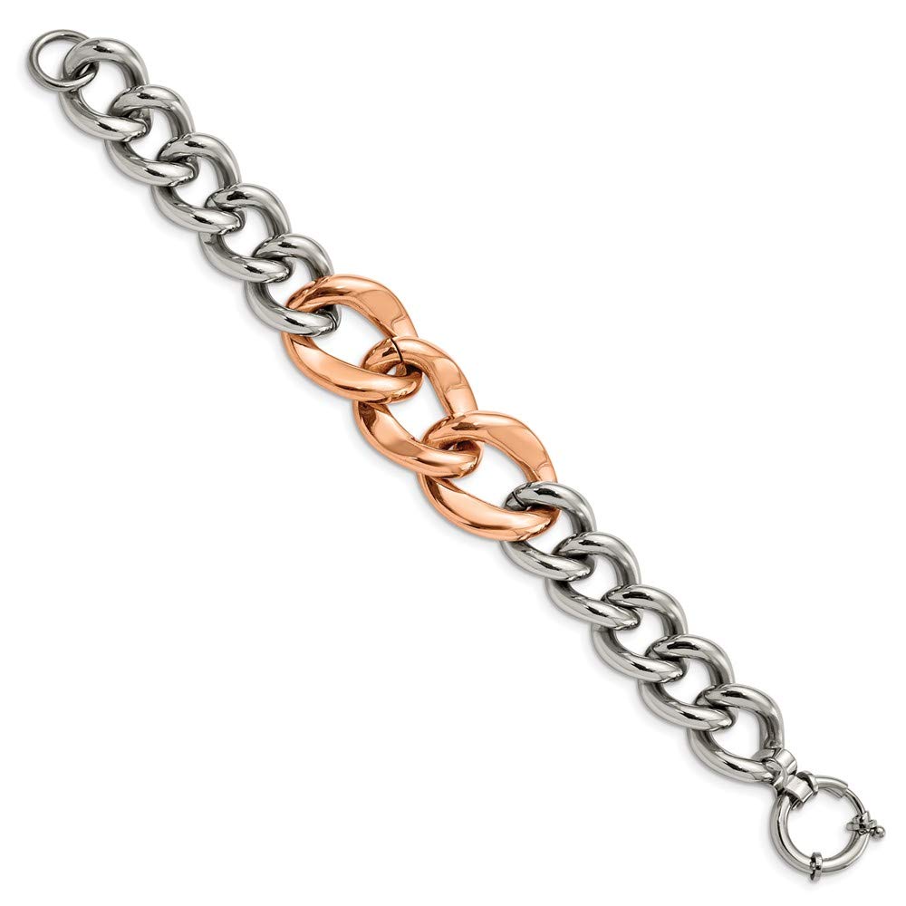 Stainless Steel Rose Gold IP Plated 7.5 Inch Bracelet for Women - Elegant Fashion Jewelry Gift for Anniversary, Valentine's Day & Special Occasions