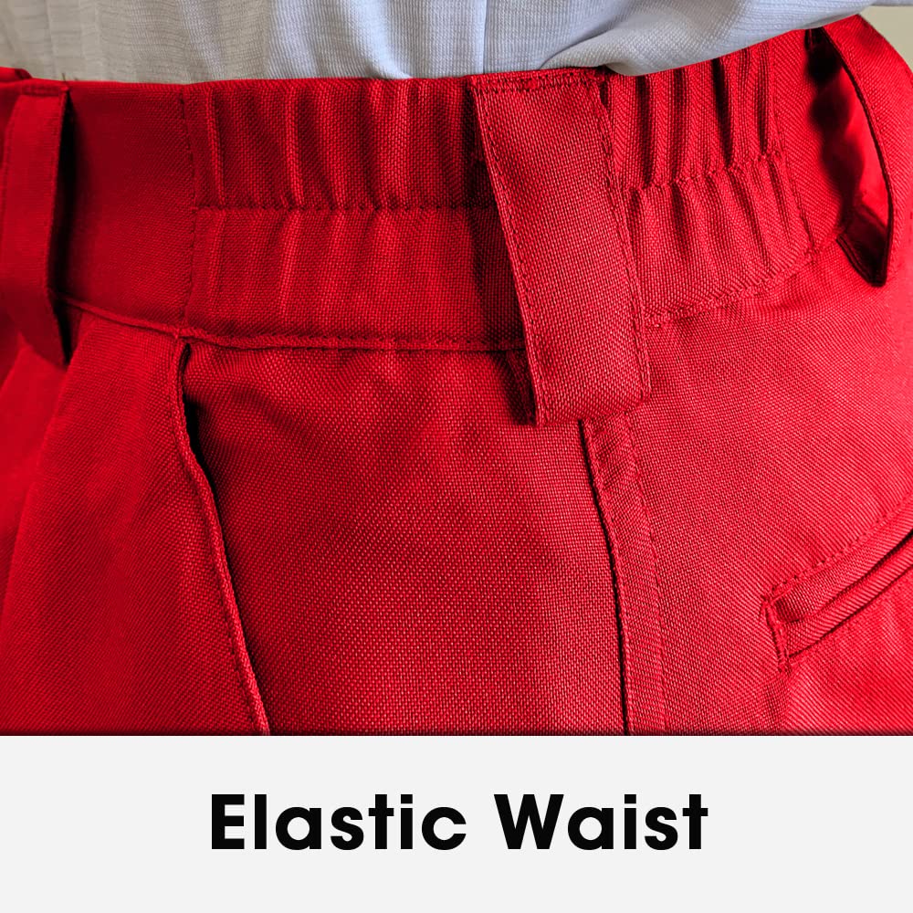 Premium Red Microfiber Golf Pants for Men - Stretchable & Breathable Plus Fours - Ideal for Golfing, Casual Wear & Outdoor Activities